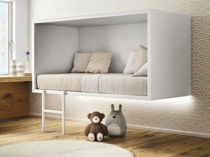kids modern floating bed 1